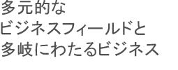 多元的なビジネスフィールドと多岐にわたるビジネス