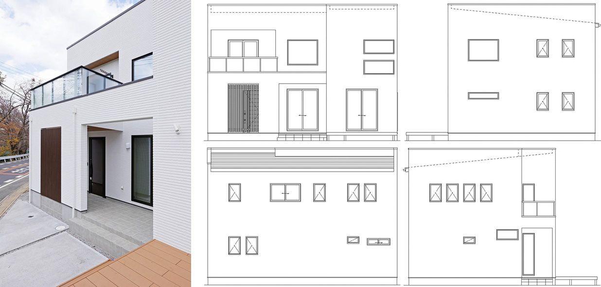 外観と立面図