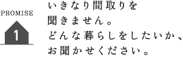 いきなり間取りを聞きません。どんな暮らしをしたいか、お聞かせください。