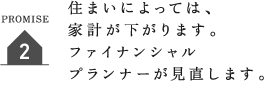 住まいによっては、家計が下がります。ファイナンシャルプランナーが見直します。